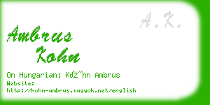 ambrus kohn business card